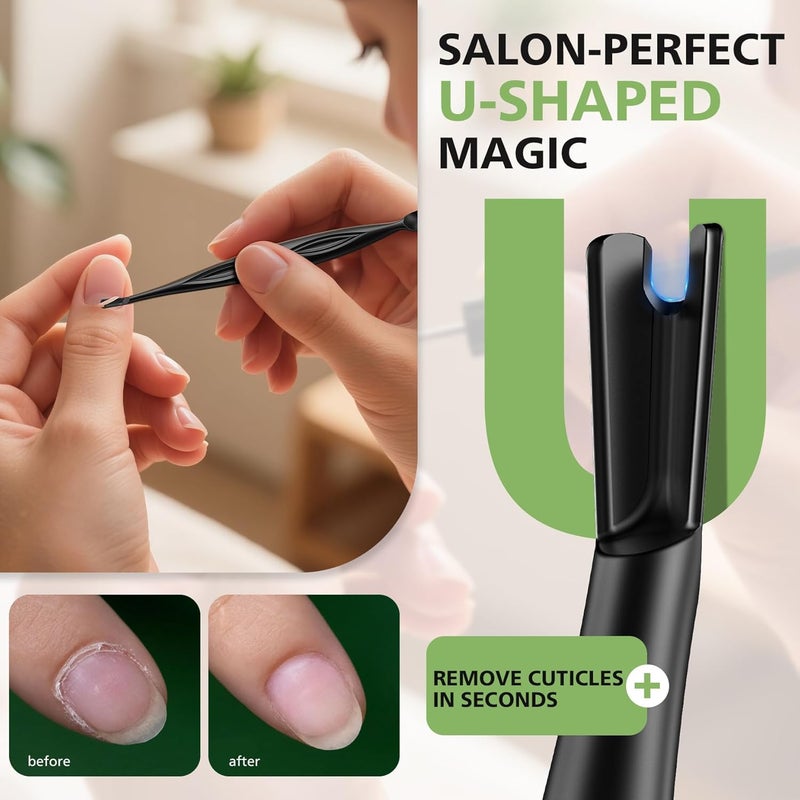 Baluca 2-in-1 Cuticle Pusher & Trimmer with Fork – Professional Stainless Steel Nail Cuticle Remover Tool for Pain-Free Manicure & Pedicure – Durable Metal Cuticle Nippers and Scraper, Black - Image 3